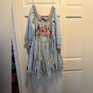 Floral off the shoulder free people dress, size M